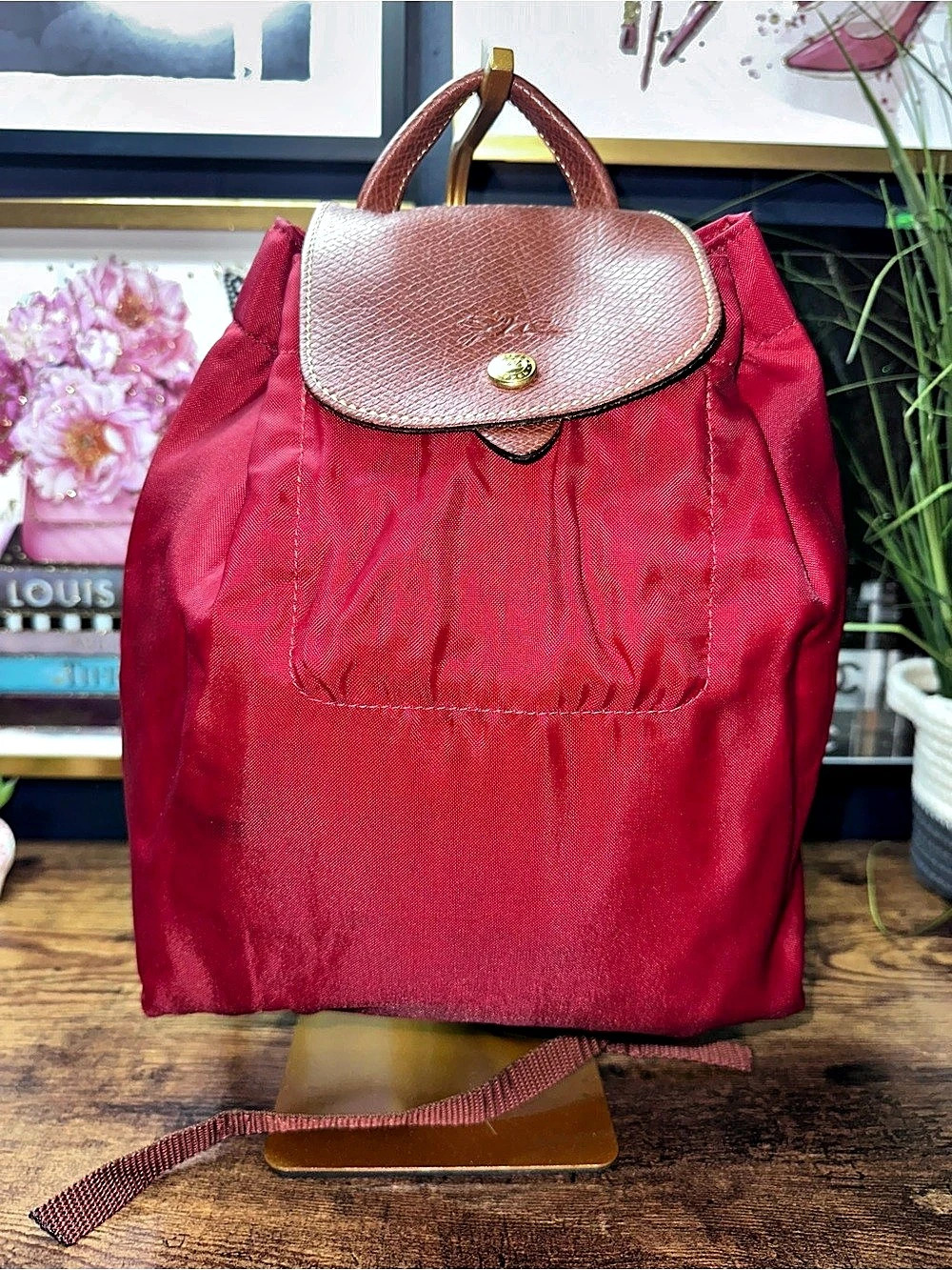 Longchamp Le Pliage Backpack Red Nylon Backpack